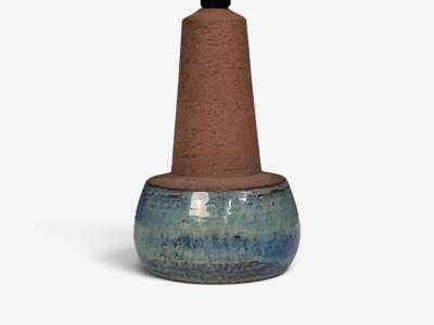 Michael Andersen S n Table Lamp Brown and Blue Stoneware Denmark 1960s