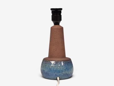 Michael Andersen S n Table Lamp Brown and Blue Stoneware Denmark 1960s
