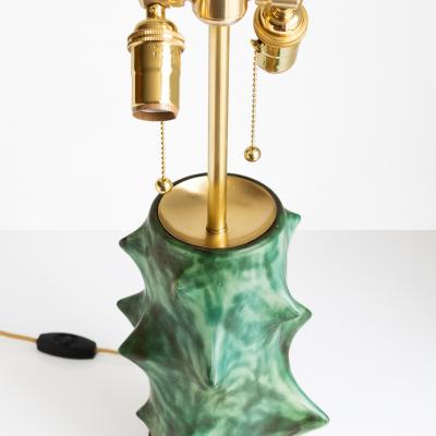 Michael Andersen Son KNUD BASSE FOR MICHAEL ANDERSEN SON ROSE THORN LAMP IN MOTTLED GREEN GLAZE