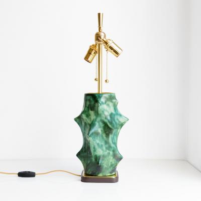Michael Andersen Son KNUD BASSE FOR MICHAEL ANDERSEN SON ROSE THORN LAMP IN MOTTLED GREEN GLAZE