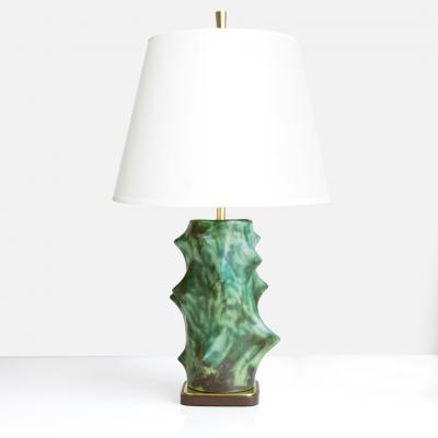 Michael Andersen Son KNUD BASSE FOR MICHAEL ANDERSEN SON ROSE THORN LAMP IN MOTTLED GREEN GLAZE