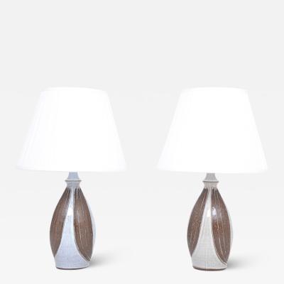 Michael Andersen Son Pair of Danish Midcentury Ceramic Table Lamps by Michael Andersen