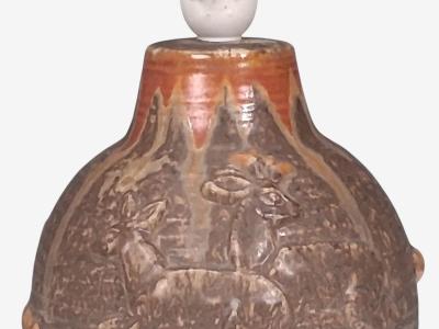 Michael Andersen Son Table Lamp Brown Stoneware Denmark 1960s