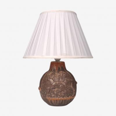 Michael Andersen Son Table Lamp Brown Stoneware Denmark 1960s