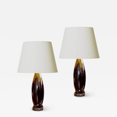 Michael Andersen Sons Pair of Art Deco Lamps by Michael Andersen Sons