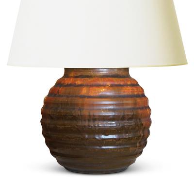 Michael Andersen Sons Table Lamp in Orange Brown Glaze by Michael Andersen Sons