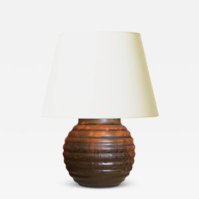 Michael Andersen Sons Table Lamp in Orange Brown Glaze by Michael Andersen Sons