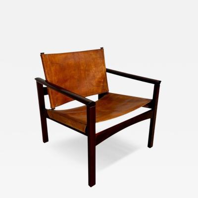 Michael Arnoult PegLev Leather Lounge Chair Brazil 1960