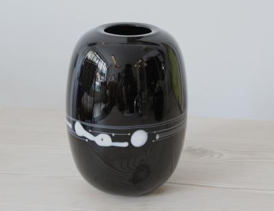 Michael Bang Michael Bang Glass Vase with Milk Glass Detail