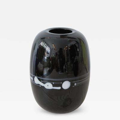 Michael Bang Michael Bang Glass Vase with Milk Glass Detail