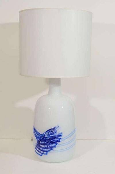 Michael Bang Michael Bang White Blue Glass Lamps