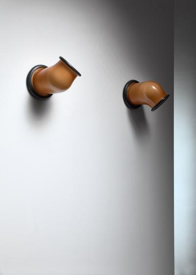 Michael Bang Michael Bang pair of Epoke wall lamps for Holmegaard