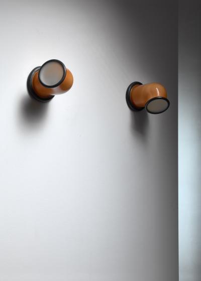 Michael Bang Michael Bang pair of Epoke wall lamps for Holmegaard