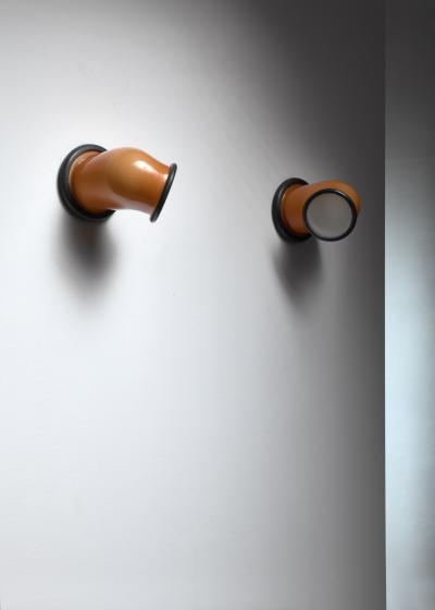 Michael Bang Michael Bang pair of Epoke wall lamps for Holmegaard