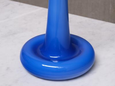 Michael Bang Pair of Michael Bang Blue Glass Table Lamps Holmegaard Denmark 1970s