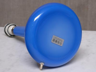 Michael Bang Pair of Michael Bang Blue Glass Table Lamps Holmegaard Denmark 1970s