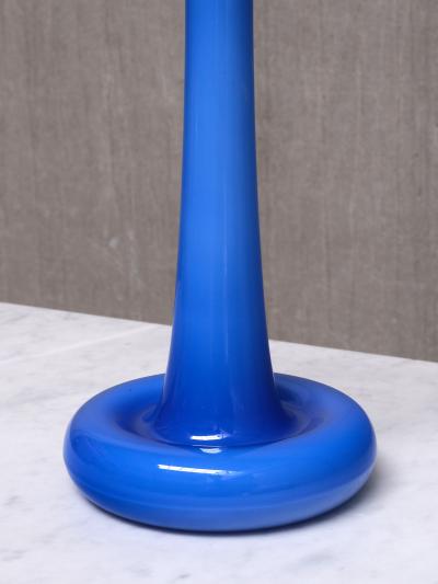 Michael Bang Pair of Michael Bang Blue Glass Table Lamps Holmegaard Denmark 1970s