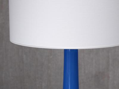 Michael Bang Pair of Michael Bang Blue Glass Table Lamps Holmegaard Denmark 1970s