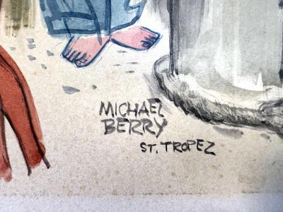 Michael Berry St Tropez Glamorous Star Struck Period Painting from the Brigitte Bardot Era