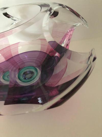 Michael David Contemporary Glass Kit Karbler Michael David Vortex Sculpture Bowl