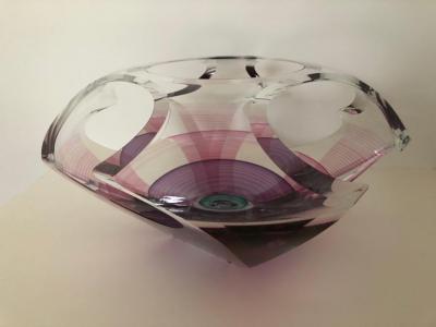Michael David Contemporary Glass Kit Karbler Michael David Vortex Sculpture Bowl