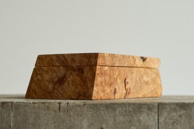 Michael Elkan Michael Elkan Box in Live Edge Maple Burl American Craft Movement 1980s