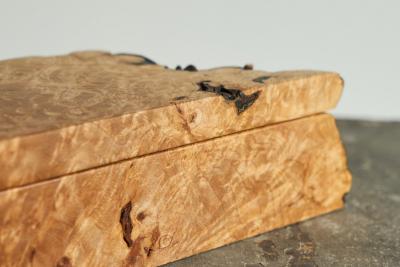 Michael Elkan Michael Elkan Box in Live Edge Maple Burl American Craft Movement 1980s