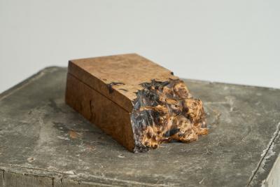 Michael Elkan Michael Elkan Box in Live Edge Maple Burl American Craft Movement 1980s