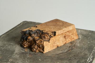 Michael Elkan Michael Elkan Box in Live Edge Maple Burl American Craft Movement 1980s