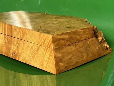 Michael Elkan Vintage Live Edge Burl Box by Michael Elkan Jewelry Box Desk Box