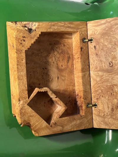 Michael Elkan Vintage Live Edge Burl Box by Michael Elkan Jewelry Box Desk Box