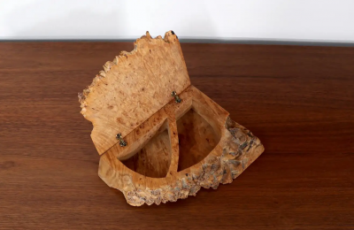 Michael Elkan Vintage Live Edge Trinket Jewelry Box by Michael Elkan