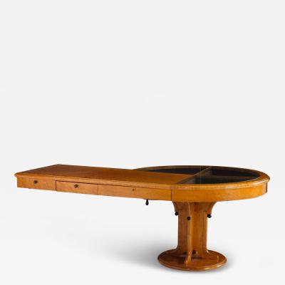 Michael Graves Michael Graves Unique Burl Maple Pedestal Vitrine Desk 1990c 