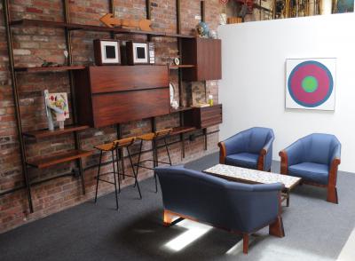 Michael Graves Postmodern Settee in Stained Birdseye Maple by Michael Graves
