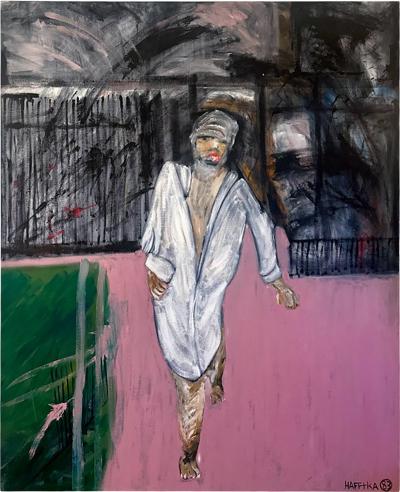 Michael Hafftka Original Michael Hafftka Expressionist Oil Painting Leaving