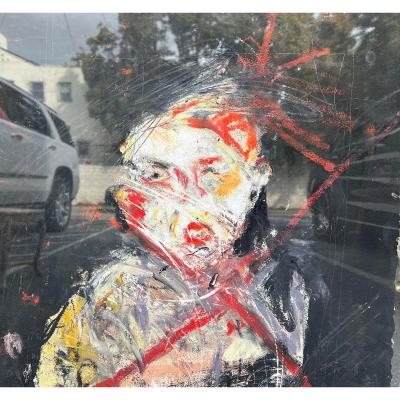 Michael Hafftka Original Michael Hafftka Expressionist Portrait Oil Painting on Paper