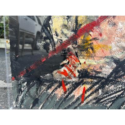 Michael Hafftka Original Michael Hafftka Expressionist Portrait Oil Painting on Paper