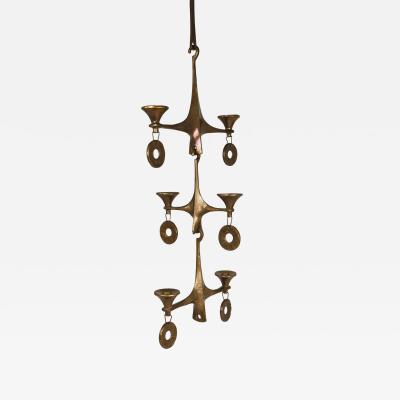 Michael Harjes Michael Harjes Large Brutalist Hanging Ceiling Candelabra Candle Holder 1970s