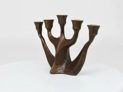 Michael Harjes Up to Two Midcentury Brutalist Bronze Candleholders by Michael Harjes 1960s