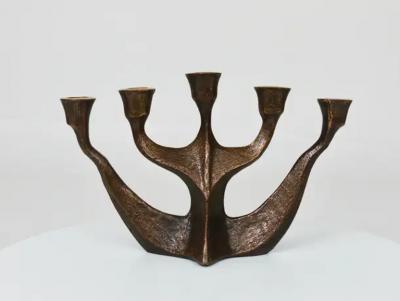 Michael Harjes Up to Two Midcentury Brutalist Bronze Candleholders by Michael Harjes 1960s