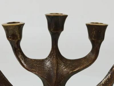 Michael Harjes Up to Two Midcentury Brutalist Bronze Candleholders by Michael Harjes 1960s