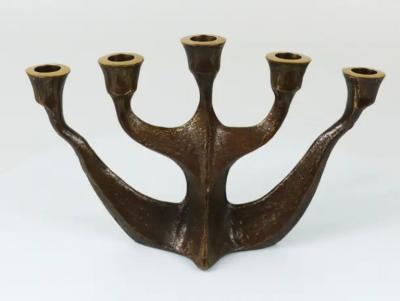 Michael Harjes Up to Two Midcentury Brutalist Bronze Candleholders by Michael Harjes 1960s