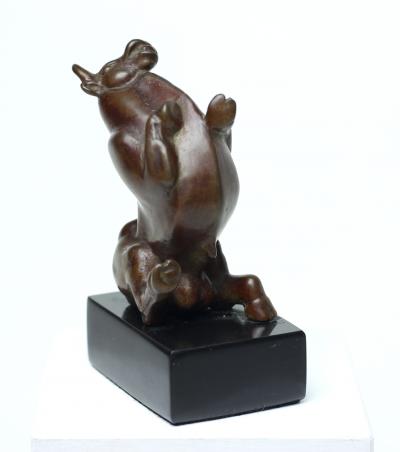 Michael Lantz Rare Bronze Sculpture of a Sitting Bull by American Sculptor Michael Lantz