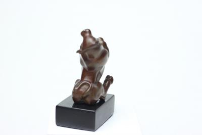 Michael Lantz Rare Bronze Sculpture of a Sitting Bull by American Sculptor Michael Lantz