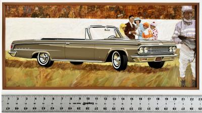 Michael Mikos Dodge 880 Convertible Original Advertisement Art Mid Century Automobilia 1964