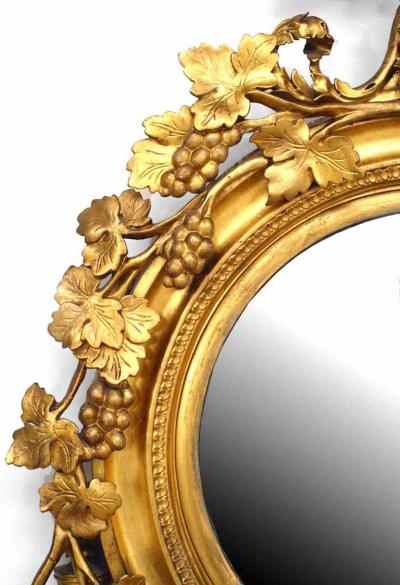 Michael OMalley Irish Victorian Gilt Girandole Eagle Crest Wall Mirror