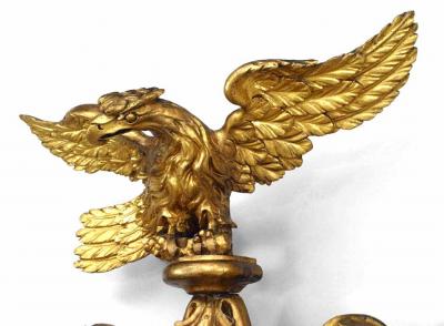 Michael OMalley Irish Victorian Gilt Girandole Eagle Crest Wall Mirror