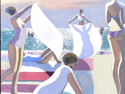 Michael Patterson Gold and White Towel 