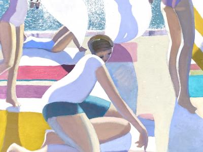 Michael Patterson Gold and White Towel 