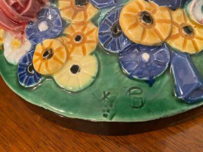 Michael Powolny RARE ICONIC MICHAEL POWOLNY SPRING CHERUB WITH FLOWERS CERAMIC FIGURE